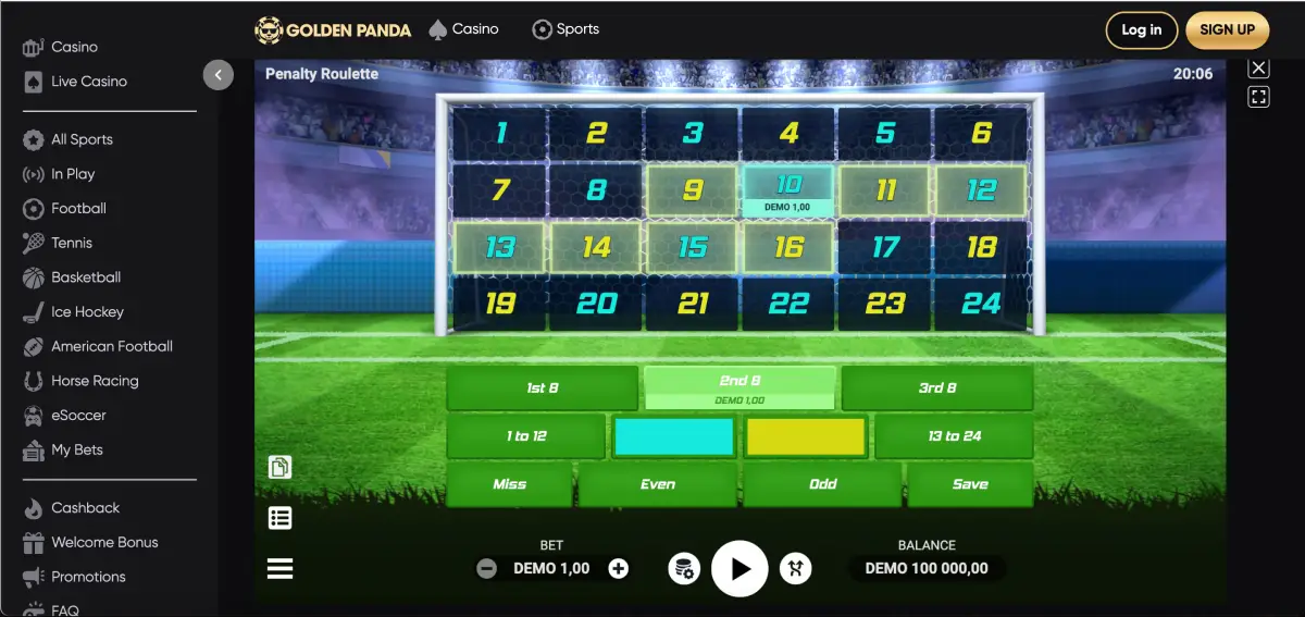 Penalty Roulette mobile version on smartphone screen