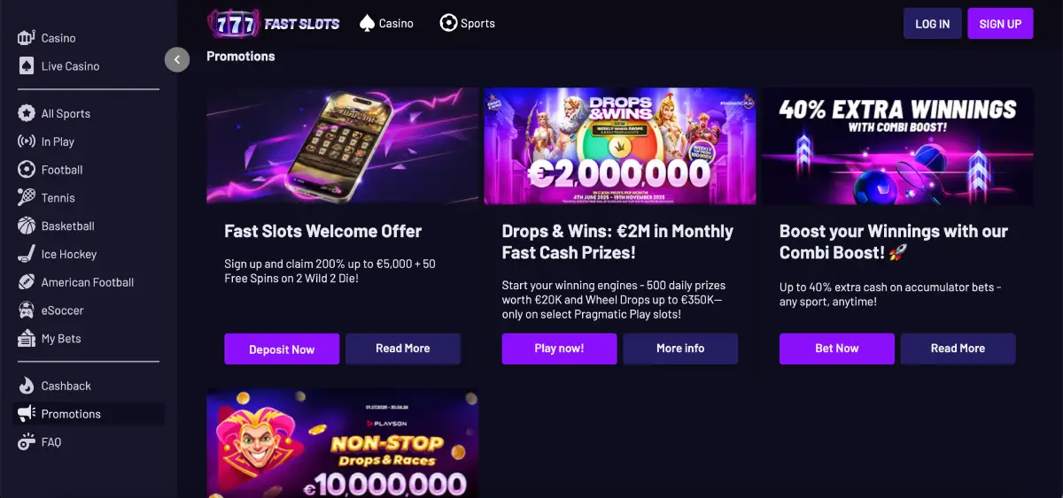 €5,000 welcome bonus for Penalty Shoot Out in Fast Slots