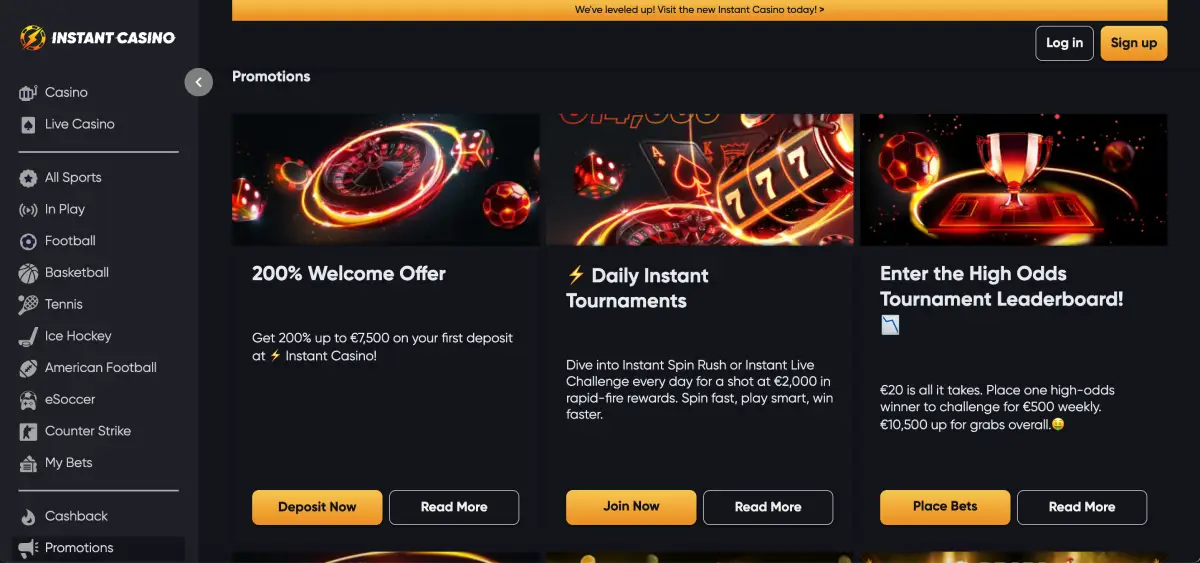 Welcome bonus for Penalty Shoot Out players at Instant Casino