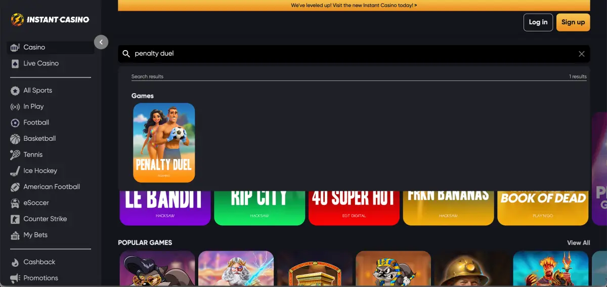 Penalty Duel game running on a mobile phone in portrait mode