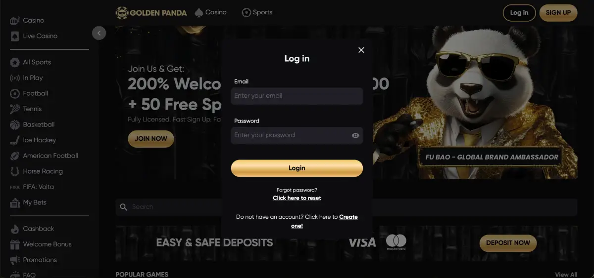 How to register at Golden Panda to play Penalty Shoot Out