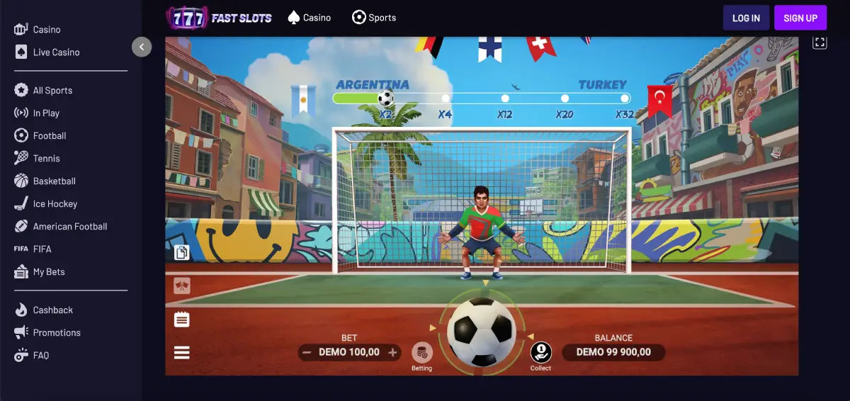 Mobile interface of Penalty Shootout casino on Android and iOS Mobile interface of Penalty Shootout casino on Android and iOS