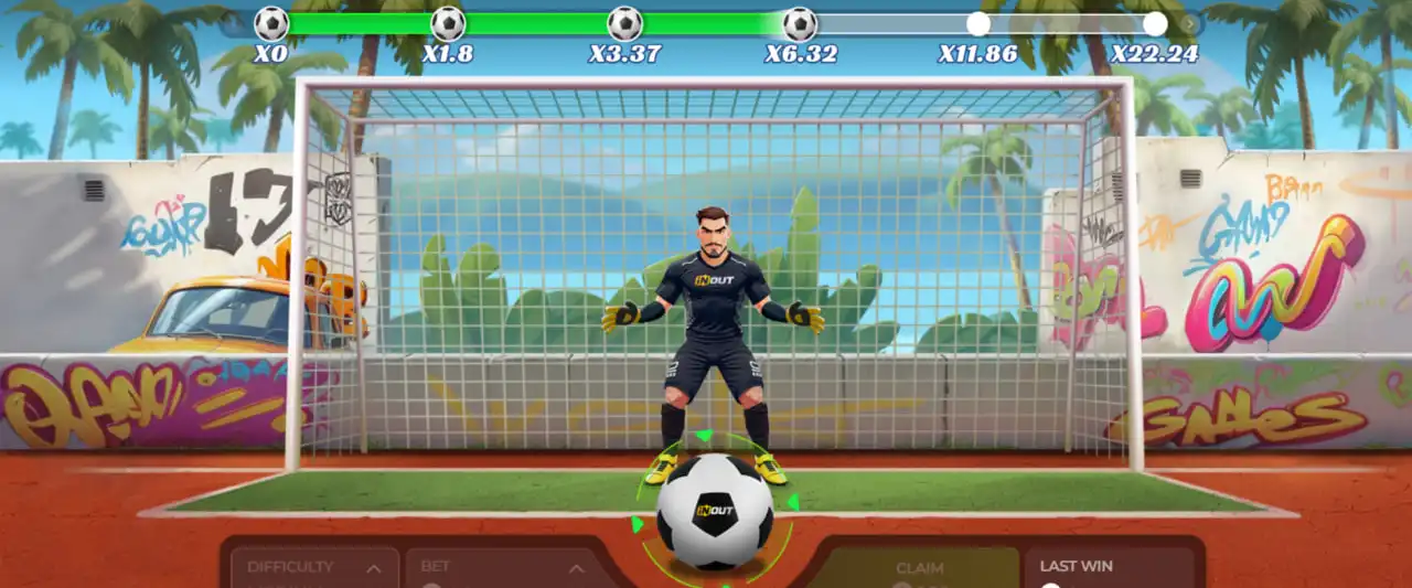 Penalty Unlimited crash game with striker and goalkeeper roles