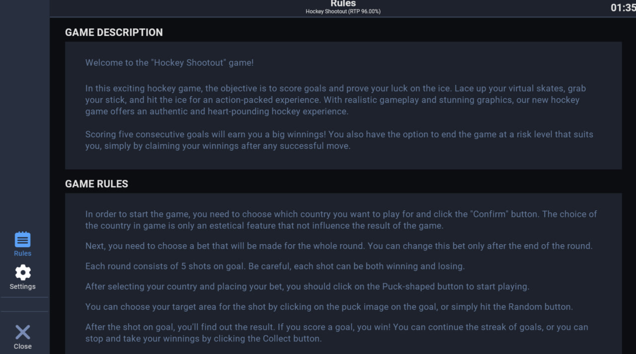 How to play Hockey Shootout