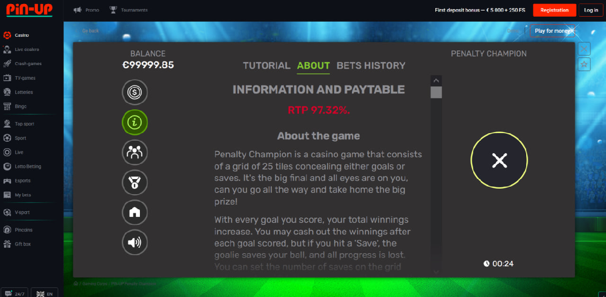 How to play Penalty Champion with adjustable saves and cashout option
